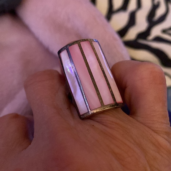 Pink opal ring SIZE 6 Sterling Silver - Picture 5 of 5